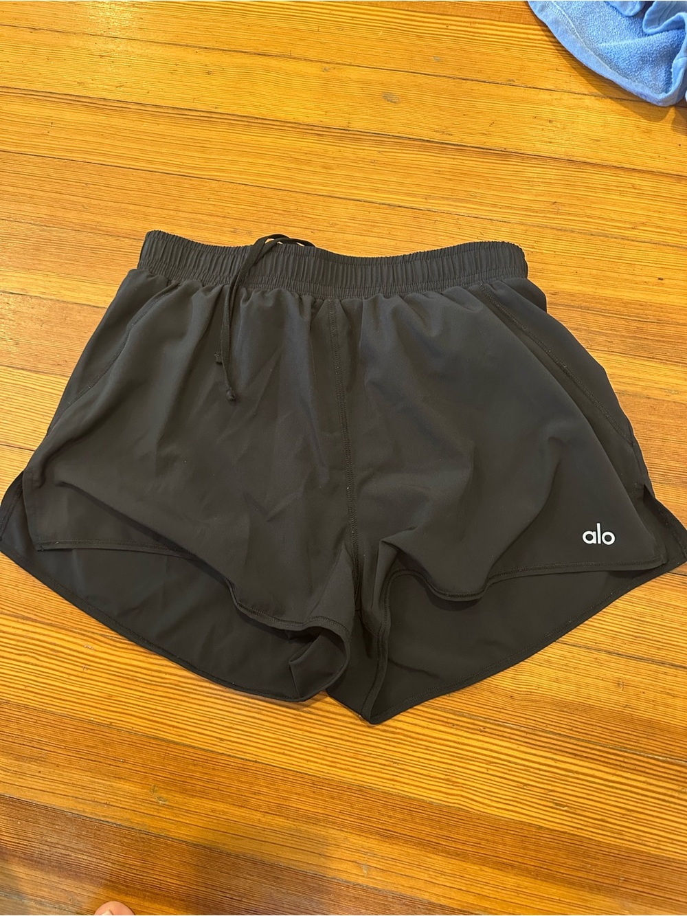 ALO Yoga Black Athletic Shorts with Subtle Logo